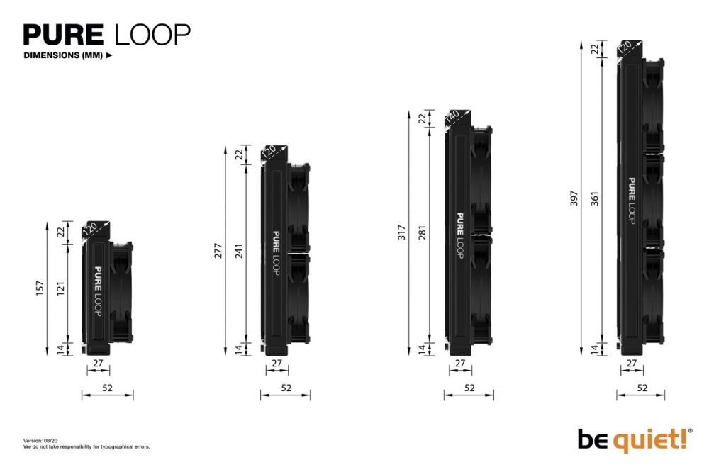 be quiet! - Pure Loop 240 - Dimensions